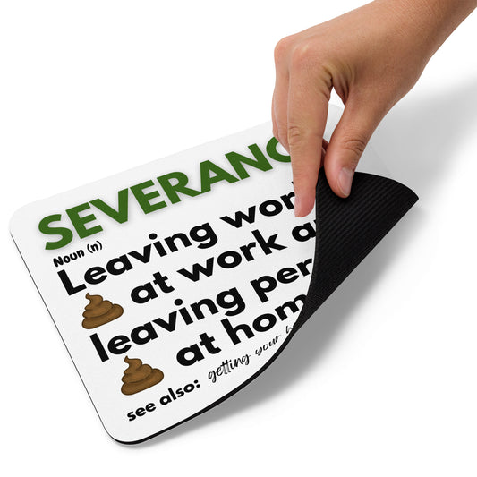 Employees at the biotechnology corporation Lumon Industries, assigned to highly classified projects, must undergo "severance"—a medical procedure that implants a device in their brain ensuring they retain no memories of the outside world while at work and have no recollection of their job once they leave. Grab one of these mouse pads to join the Severance community!