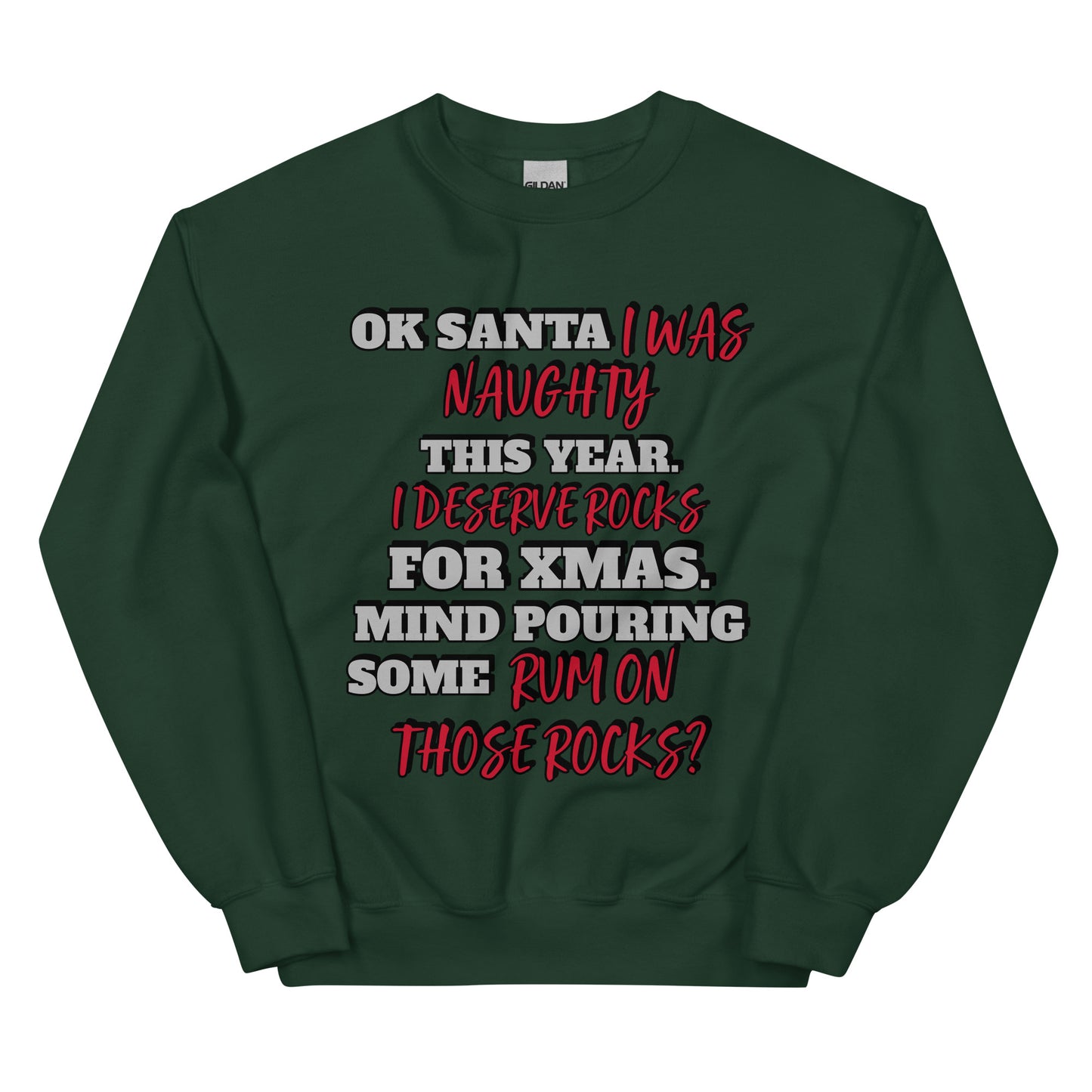 Rum On Rocks For Christmas Sweatshirt Crewneck