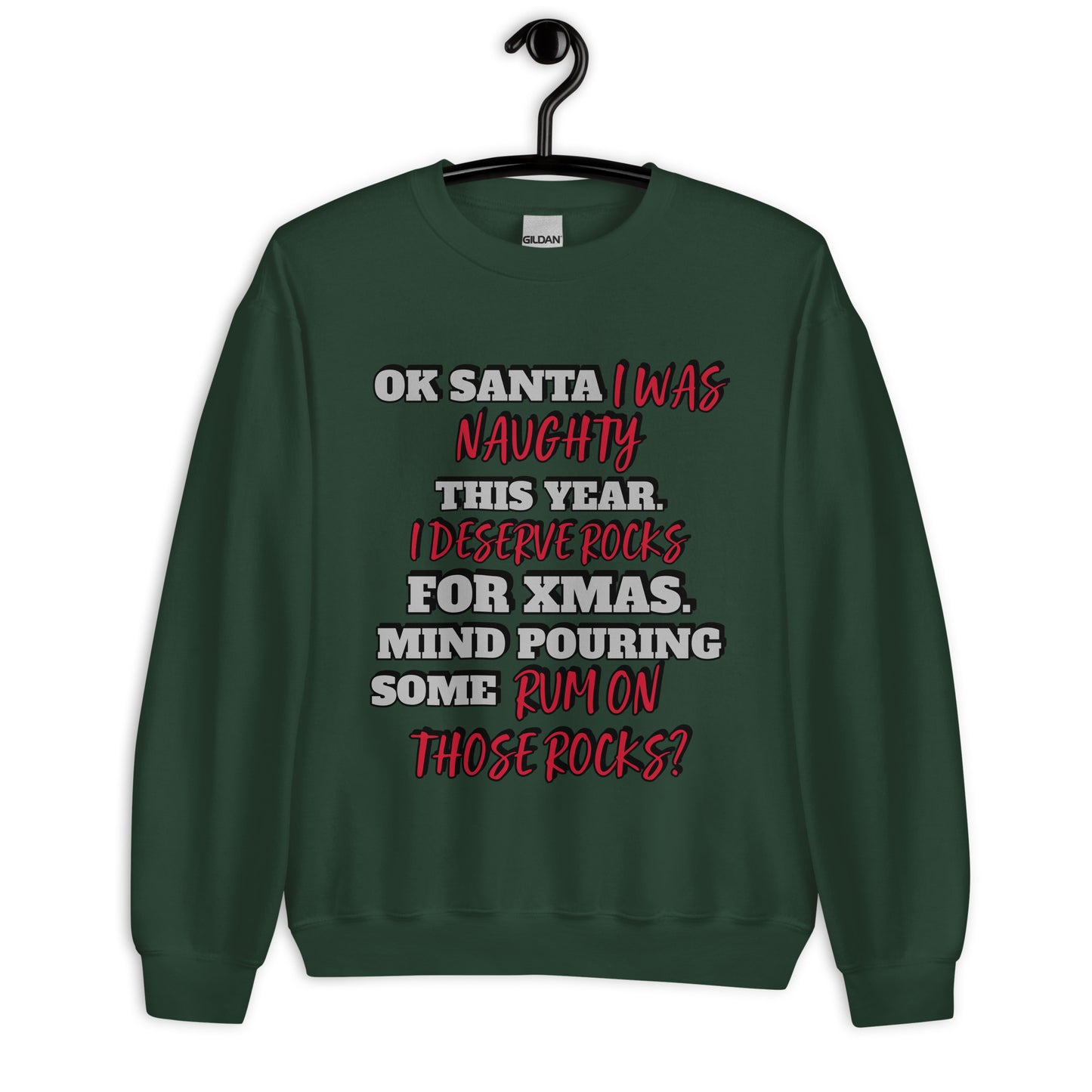 Rum On Rocks For Christmas Sweatshirt Crewneck