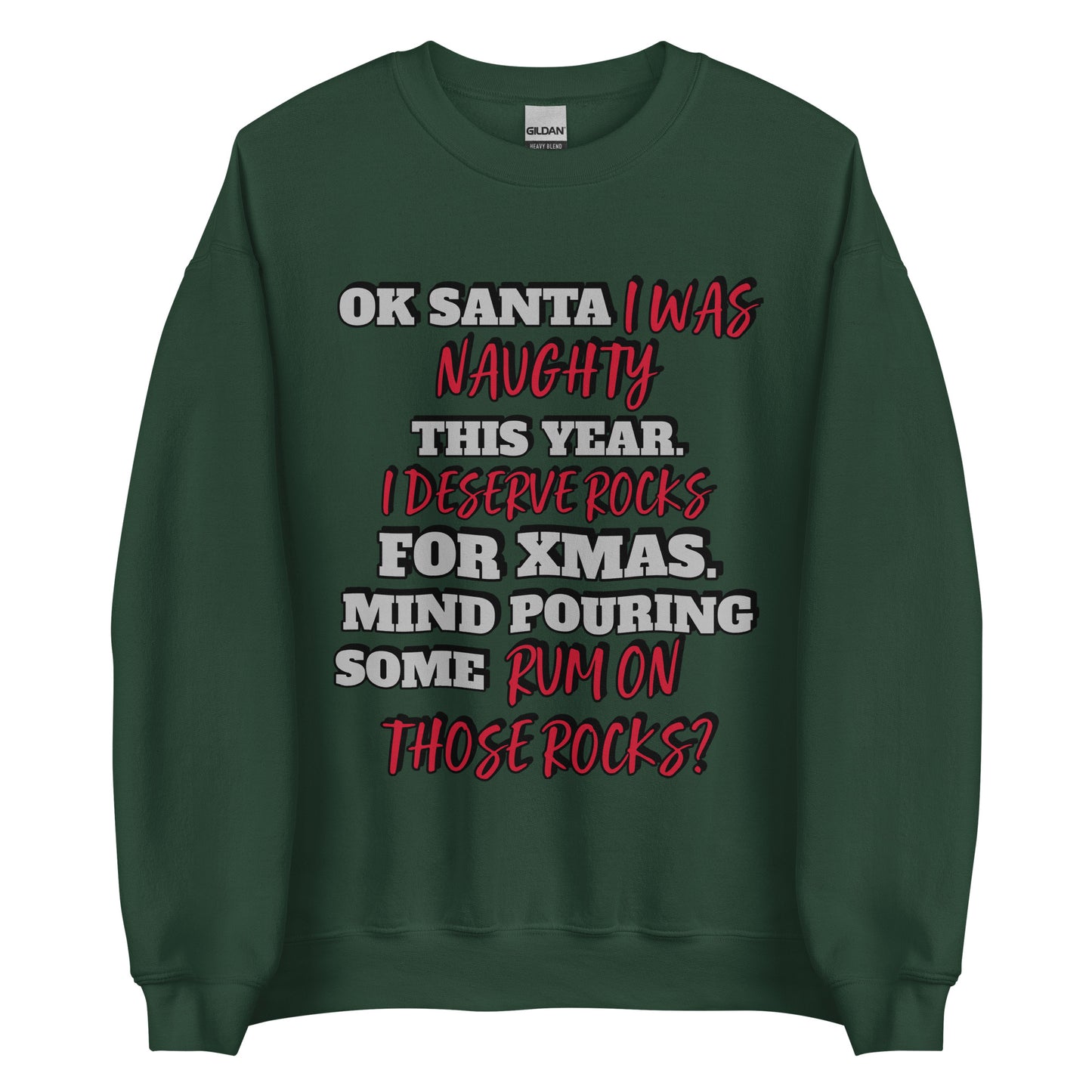 Rum On Rocks For Christmas Sweatshirt Crewneck