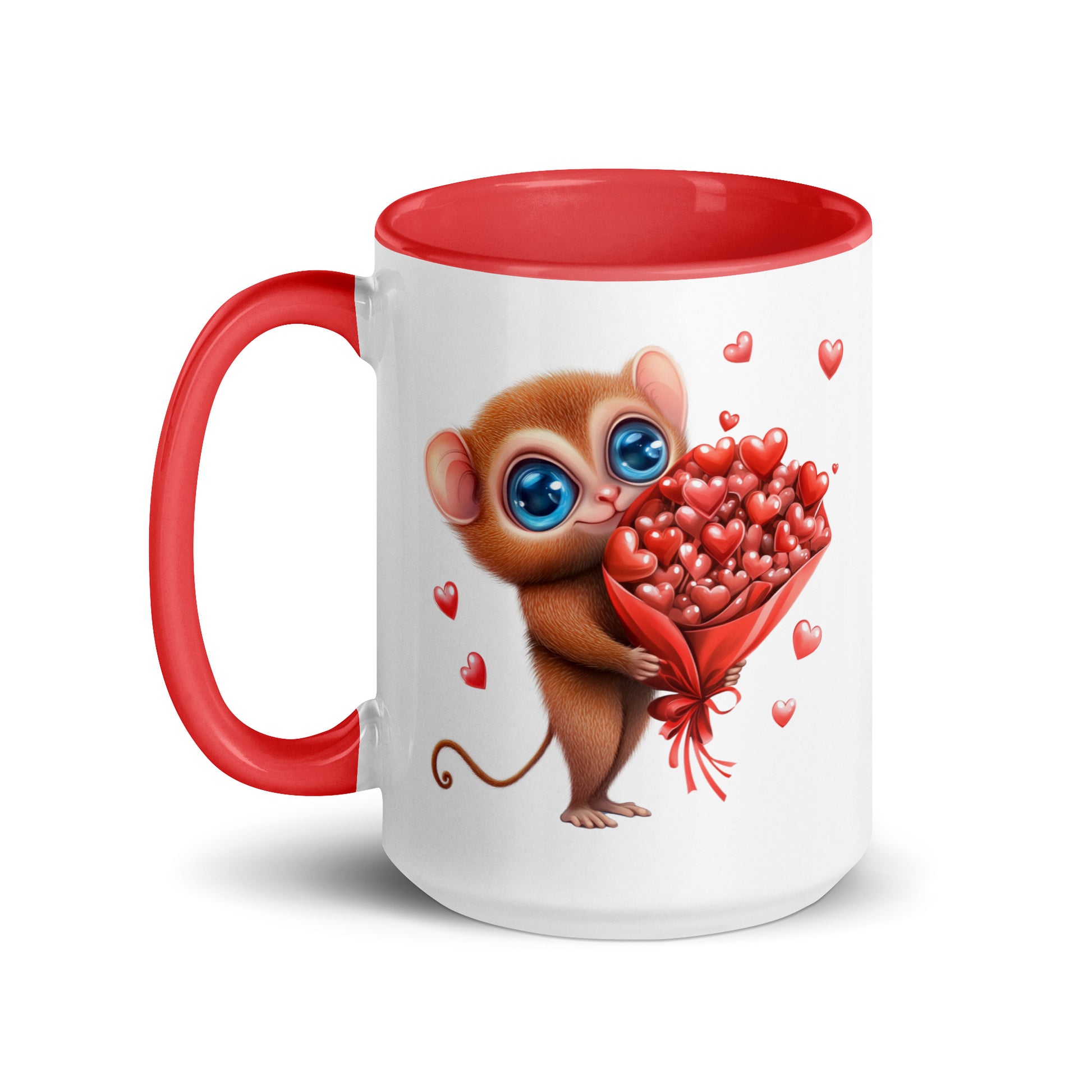 This white and red coffee mug is a perfect gift for animal lovers.