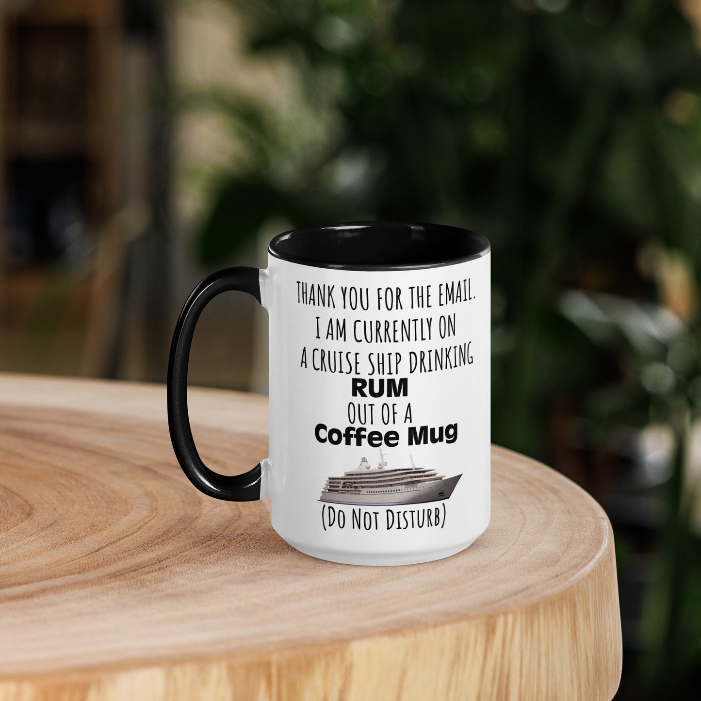 On a Cruise Ship Drinking Rum Out of a Coffee Mug