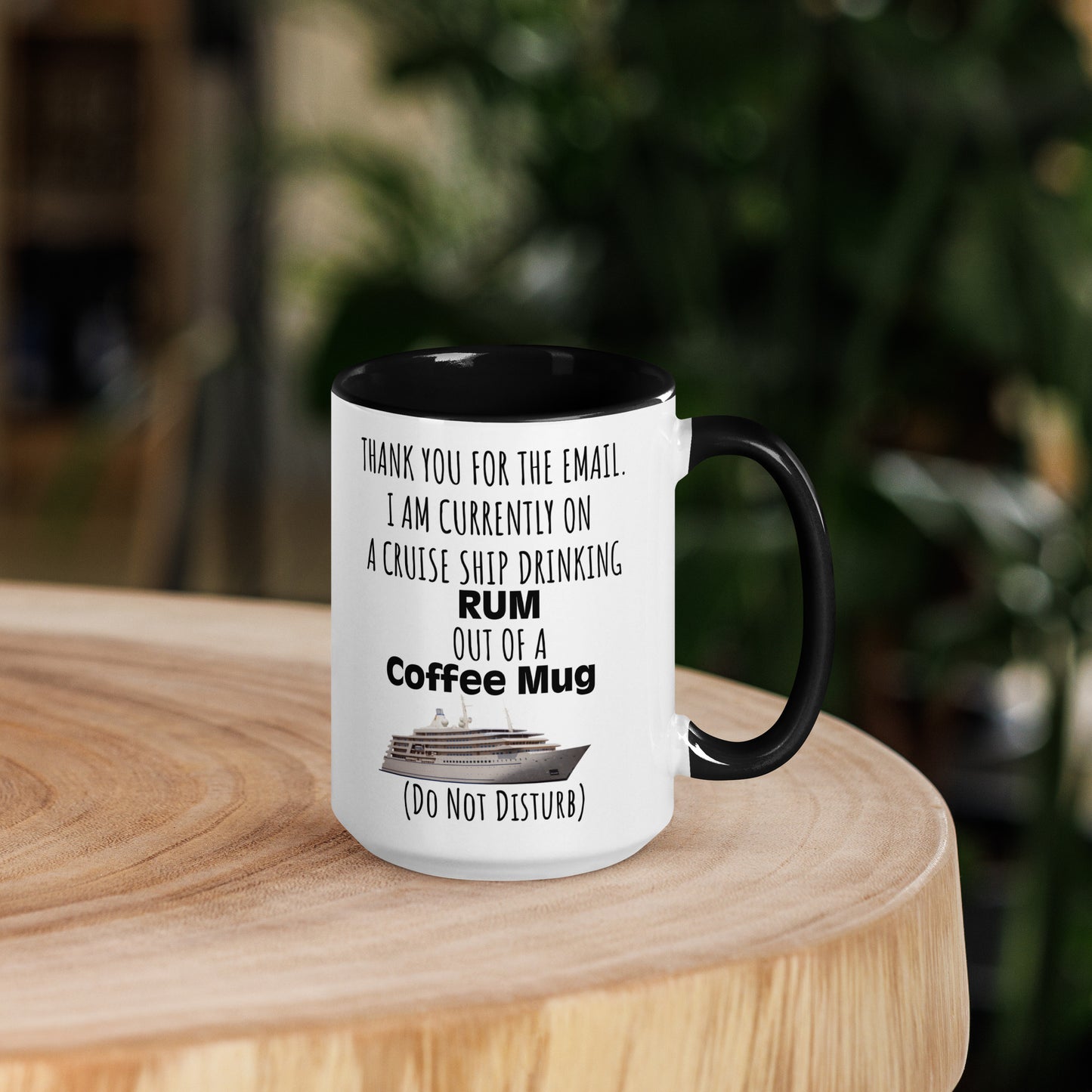 On a Cruise Ship Drinking Rum Out of a Coffee Mug